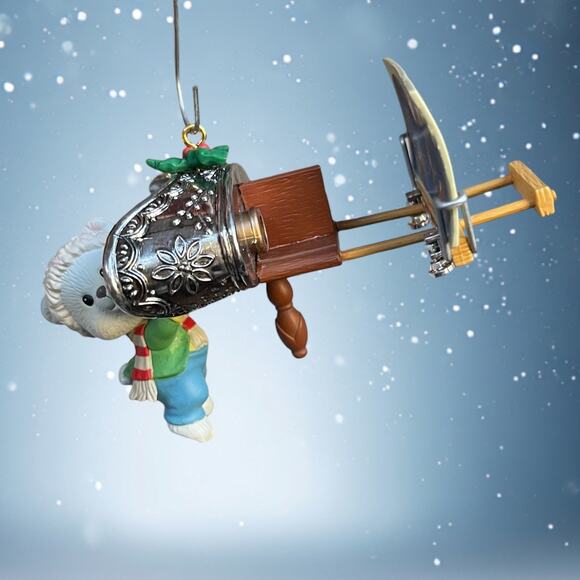 Vtg. 1993 Enesco "Seeing is Believing" Bear with View Toy Christmas Ornament - Picture 2 of 12